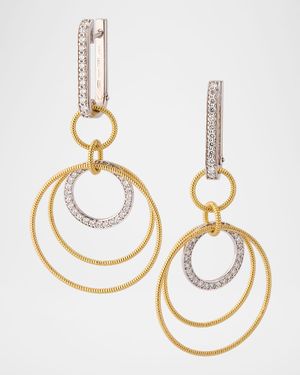 18K Yellow Gold Sabbia D'Oro Earrings with White Diamonds