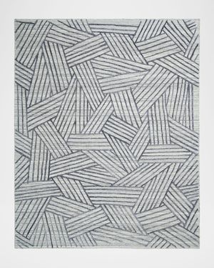 Borders Hand Knotted Rug, 6' x 9'