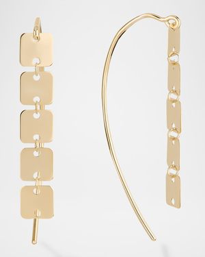 Laser Square Chain Dangle Hooked on Hoop Earrings
