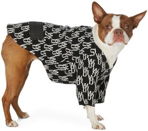 We11done SSENSE Exclusive Black & White Jacquard WD1 Logo Cardigan