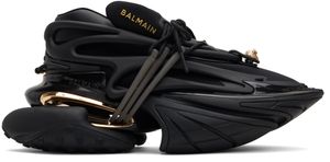 Balmain Black & Gold Unicorn Low Neoprene & Calfskin Sneakers