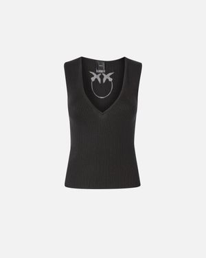 Pinko - Top sans manches - Taille XL - Noir