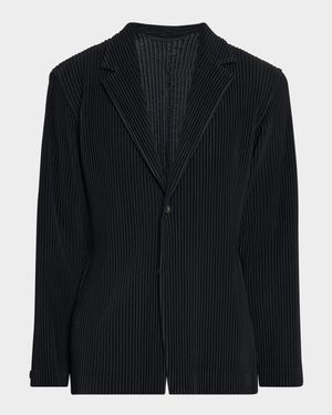 Men's Pleated Single-Breasted Sport Coat