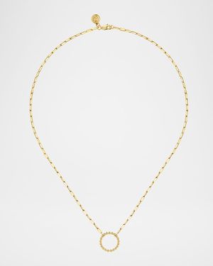 14K Yellow Gold Chain Necklace with Bujukan Circle
