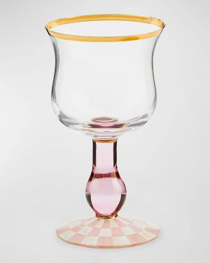 Rosy Check Wine Glass
