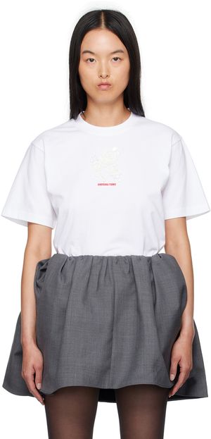 SHUSHU/TONG T-shirt blanc à logo brodé