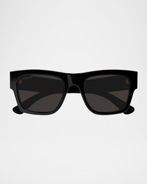 Men's GG1793SM Rectangle Acetate Sunglasses