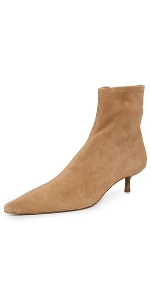 SIMKHAI Joni Stretch Suede Ankle Boots Camel 39