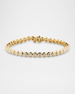 18K Yellow Gold Round Diamond Tennis Bracelet, 3.70tcw, 7"L