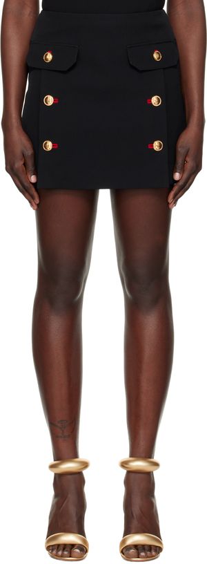 Versace Black Wool Gabardine Miniskirt