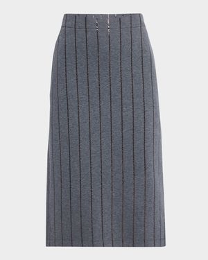 Regimental Paillette Fleece Midi Skirt