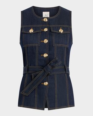 Reenee Belted Denim Vest