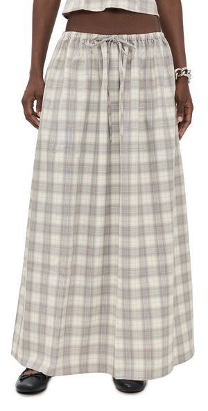 Lioness Sweet Escape Maxi Skirt Smoke Plaid M