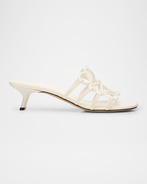 Petal Anagram Leather Caged Mule Sandals