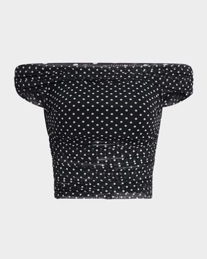 Isadola Folded Off-Shoulder Ruched Top