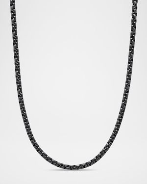 Men's Box Chain Necklace in Darkened Stainless Steel, 4mm, 24"L