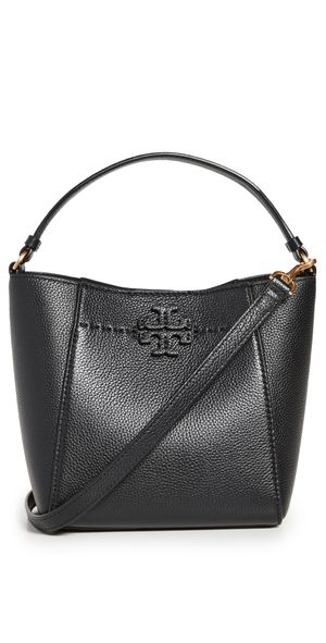 Tory Burch Small McGraw Bucket Bag Black One Size