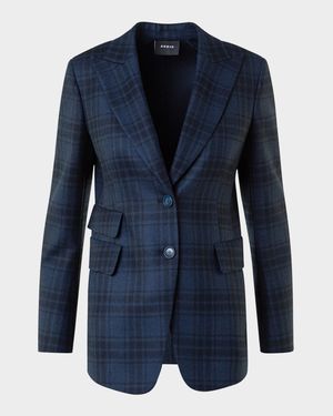 Percival Check Wool Double-Face Single-Breasted Jacket