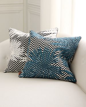 Ombre Embroidered Cushion, 20" Square