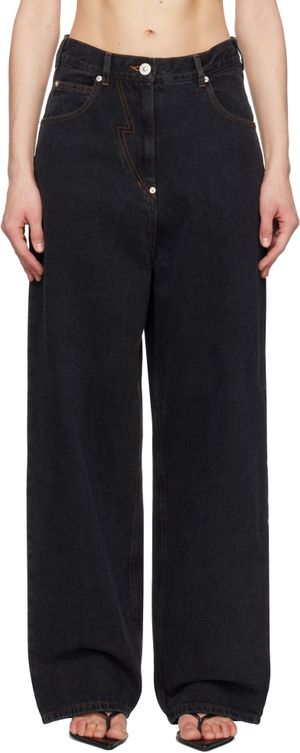 Pushbutton Black Panty Cutout Jeans