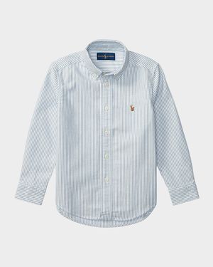 Boy's Cotton Oxford Stripe Sport Shirt, Size 2-7