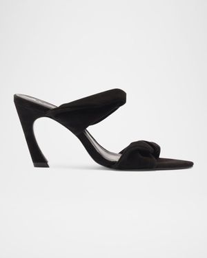 Meline Suede Twisted Dual-Band Mule Sandals