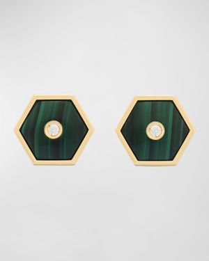 Baia Sommersa Malachite and Diamond Earrings