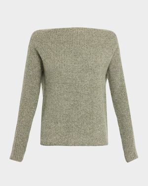 Cashmere Boat-Neck Shaker Rib Sweater