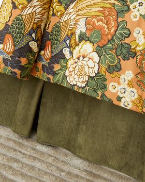 Bryson Velvet Box Pleat Bed Skirt, KING