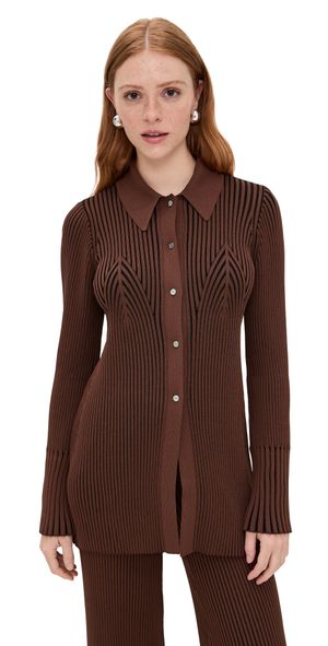 SIMONMILLER Palo Knit Top Choco Brown Combo XL