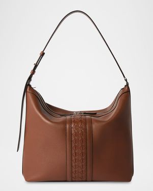 North-South Mosaic Leather Shoulder Bag
