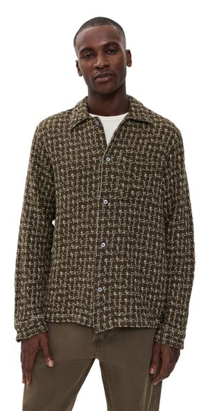 Far Afield Dobby Architect Busey Shirt Brown/Green/Stone M