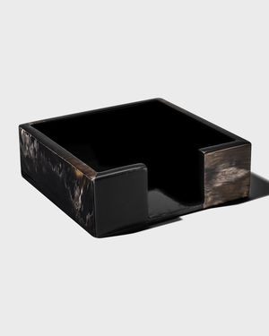 Horn Veneer Small Cocktail Napkin Holder