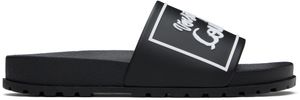 Versace Jeans Couture Black Logo Shelly Pool Slides