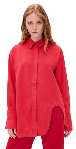Lioness Off Duty Denim Shirt Crimson M