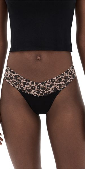 Hanky Panky Original Rise Thong Black Walk On The Wild Side One Size