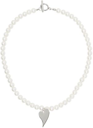 KIMHĒKIM White Faux-Pearl Heart Pendant Necklace