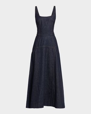 Veda Sleeveless Denim Midi Dress