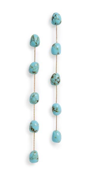 Ettika Dripping Turquoise Delicate Drop Earrings Turquoise One Size