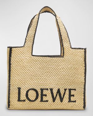 x Paula's Ibiza Font Large Tote Bag in Raffia