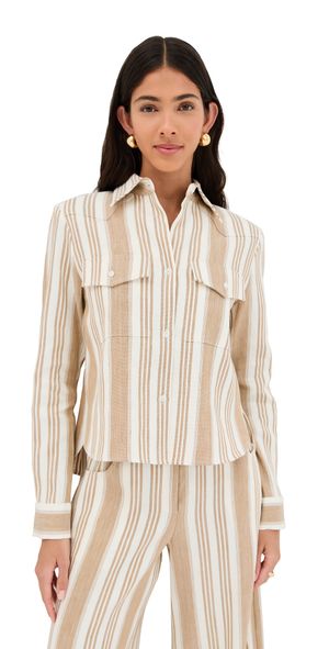 TWP New Carter Top White/Khaki XS