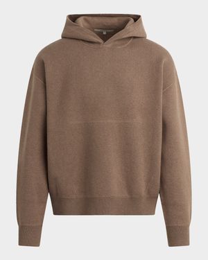 Men's Cotton and Cashmere Double-Knit Hoodie