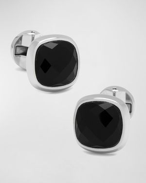 Men's Faceted Onyx Cushion Cufflinks