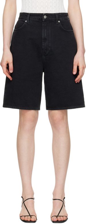 Loulou de Saison Black Isu Denim Shorts