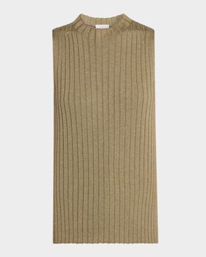 Sleeveless Metallic Knit Top