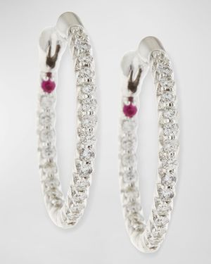 XS Pave Diamond Hoop Earrings