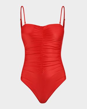 Aubrey Shimmer Ruched One-Piece Swimsuit