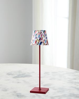 x Zafferano Poldina Pro Rechargeable 15" Table Lamp, Festive Finches