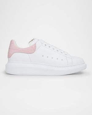 Oversized Snakeskin-Embossed Leather Sneakers