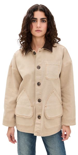 Faherty Sunwashed Canvas Barn Jacket Sandy Khaki L/XL